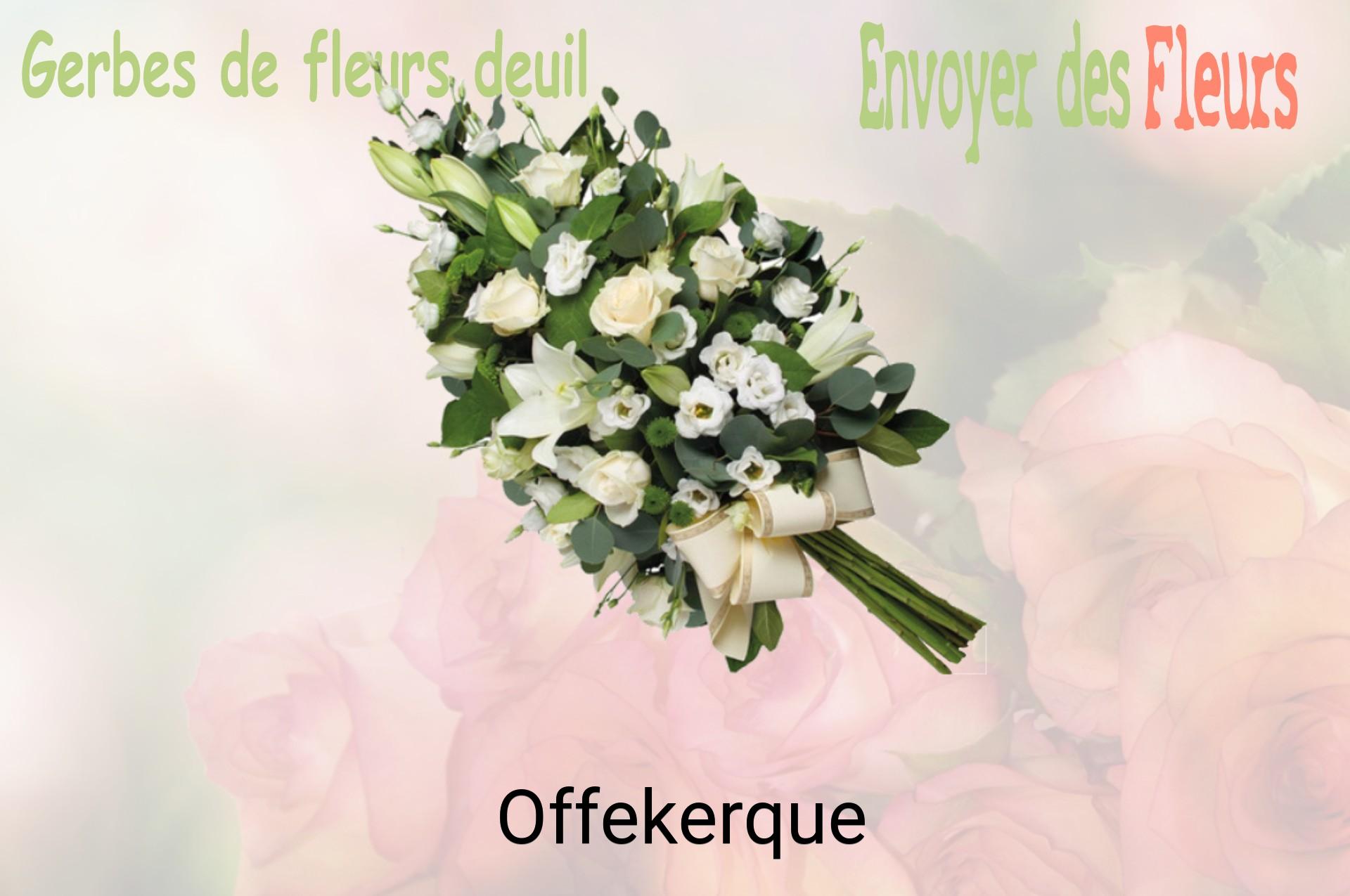 Gerbe de fleurs de deuil livrée à Offekerque